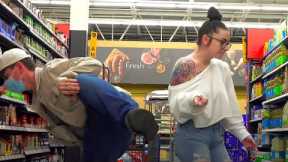LIFTING MY LEG AND FARTING ON PEOPLE AT WALMART!!!