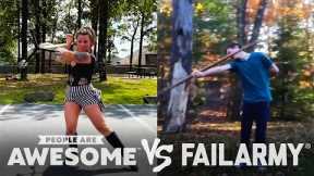 Giant Jenga, Mountain Biking, Staff Spinning Wins VS Fails & More! | People Are Awesome VS FailArmy!