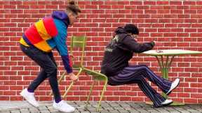Double Chair Pulling Prank