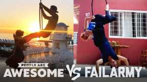 Wins VS. Fails on Parachutes, Slacklines, Hoop Swings & More | People Are Awesome VS. FailArmy