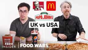 US vs UK Most Calories (KFC, McDonald's, Papa John's) | Food Wars