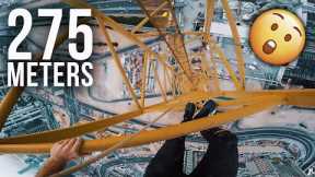 Huge 275M SLIPPERY Crane Climb in Dubai ?
