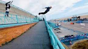 SCARY Brighton sand pile jump ??