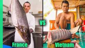 Giant Cobia Challenge!!! | FRENCH CHEF vs VIETNAMESE CHEF