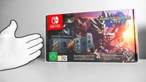 Nintendo Switch Monster Hunter Rise Console Unboxing + Collector's Edition, Pro Controller