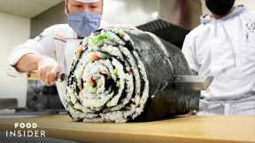 Chef Makes Gigantic Sushi Rolls