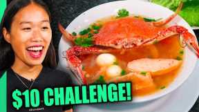 $10 Street Food Challenge in Seafood City, Vietnam!! Cheapest Crab Noodles!!