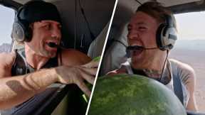 Coaches Challenge: Conor McGregor & Urijah Faber Toss Watermelons From a Helicopter