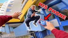 ESCAPING ANGRY PARKOUR ATHLETE  (Epic Parkour POV Chase in Berlin)