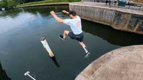 Battling his biggest fear?! Parkour Water Challenge STORROR ??