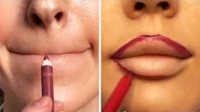 How to overline your lips & satisfying lipstick tutorials!