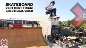 GOLD MEDAL VIDEO: Pacifico Skateboard Vert Best Trick | X Games 2021