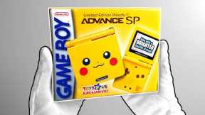 Nintendo Game Boy Advance SP Toys R Us Pikachu Console Unboxing [Ultra Rare]