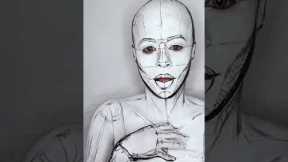 She transformed herself into a real-life sketch! ?
