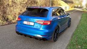 520HP Stage 2 Audi RS3 8V Sportback with Iroz Downpipe - LOUD Accelerations, Launch Control & Revs !