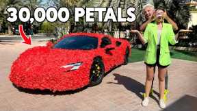 30,000 Rose Petal Ferrari Surprise for Valentines Day