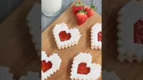 Jammie Dodgers Pixel Cookies! ❤️ #shorts #recipe #food