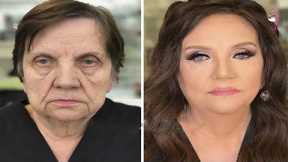 Makeup tutorial for old people to turn into young people