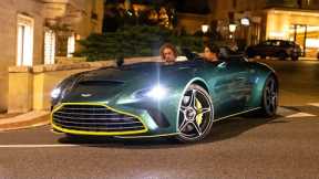 Stéfanos Tsitsipas Riding Shotgun in an Aston Martin V12 Speedster - Start Up & Driving in Monaco !