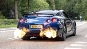 680HP Nissan GT-R R35 - HUGE Flames, Accelerations, Revs & Pops and Bangs !