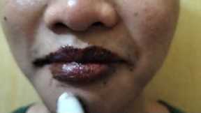Lipstick with chocolate