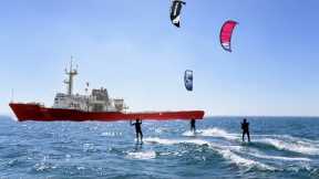 We Jumped Over A MASSIVE Ship (Extreme KiteBoarding)