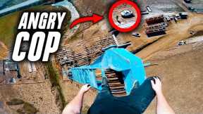 Caught AT THE TOP of a Crane by ANGRY American Cop 👮‍♂️