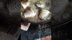 Frying fish in a fire pan#shorts