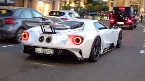 Ford GT with Akrapovic Titanium Exhaust Driving in Monaco ! Start Up & Engine Sounds