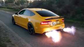 CRAZY 525HP Audi S7 shooting Massive Flames !