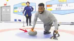 Sliding On Ice While ﻿Curling w/ Jasmin Hashi | Are You Faster Than Blake Leeper