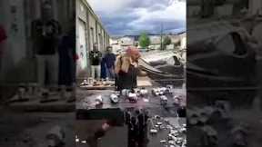 Modern Day Viking Cuts Through 12 Cans | People Are Awesome #shorts