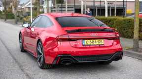 Audi RS7 C8 with LOUD Custom Exhaust - Accelerations, Downshifts & Crackles !