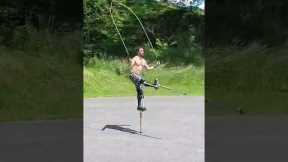 Man Jumps Rope While Balancing On Stilts | People Are Awesome #shorts