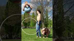 Trio Attempts Unique Hula Hoop Trick | People Are Awesome #shorts