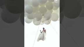 Bride Flies Into Wedding Ceremony | People Are Awesome #shorts