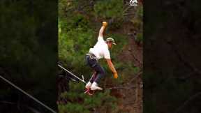 Man Performs Stunts On Slackline | People Are Awesome #shorts