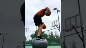 Man Shoots Basketballs While Standing On Yoga Ball | People Are Awesome #shorts
