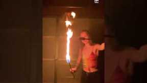 Woman Performs Incredible Fire Dance | People Are Awesome #shorts