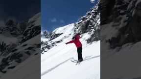 Skier Attempts Big Air Backflip Off High Cliff | People Are Awesome #shorts