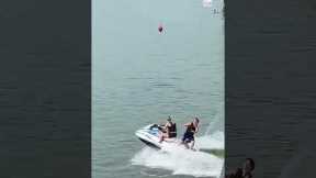 Guy Throws Football To Friend On Jet Ski | People Are Awesome #shorts