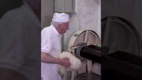 This is how phyllo is made by hand in Greece. #Greece #cuisine #phyllo