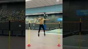 Man Wearing Inline Skates Attempts High Jump | People Are Awesome