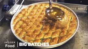 How 1,200 trays of legendary baklava are made every week in Gaziantep, Turkey | Big Batches
