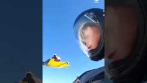 Three Girls Go Wing Suit Diving | People Are Awesome