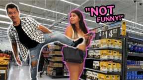 THE POOTER - Farting at Walmart - Girl laughs at fart, then claims it's not funny!