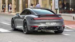 LOUD Porsche 992 Turbo S with Straight Pipes - Accelerations, Revs & Flames !