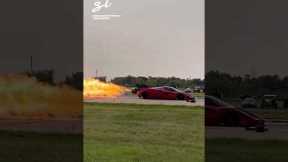 They stuck a jet engine in this Ferrari Enzo 🔥🤯  #supercarblondie #ferrari #carmodification