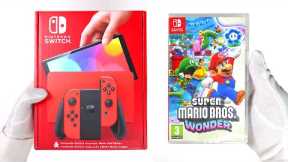 Nintendo Switch OLED Mario Red Edition - Super Mario Bros. Wonder Unboxing