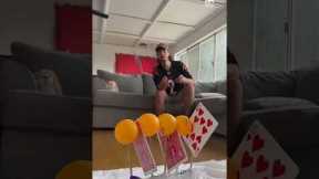Guy Does Incredible Card Throwing Challenge